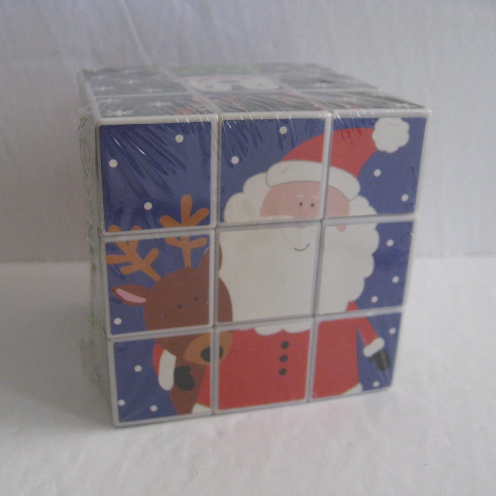 Rubik's Style Puzzle Cube Twist Toy Game - Christmas Santa Penguin Gingerbread
